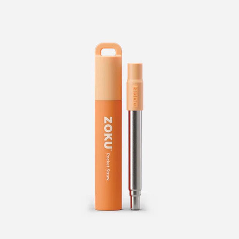 Zoku Two Tone Pocket Straw - Orange