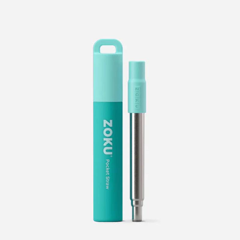 Zoku Two Tone Pocket Straw - Teal