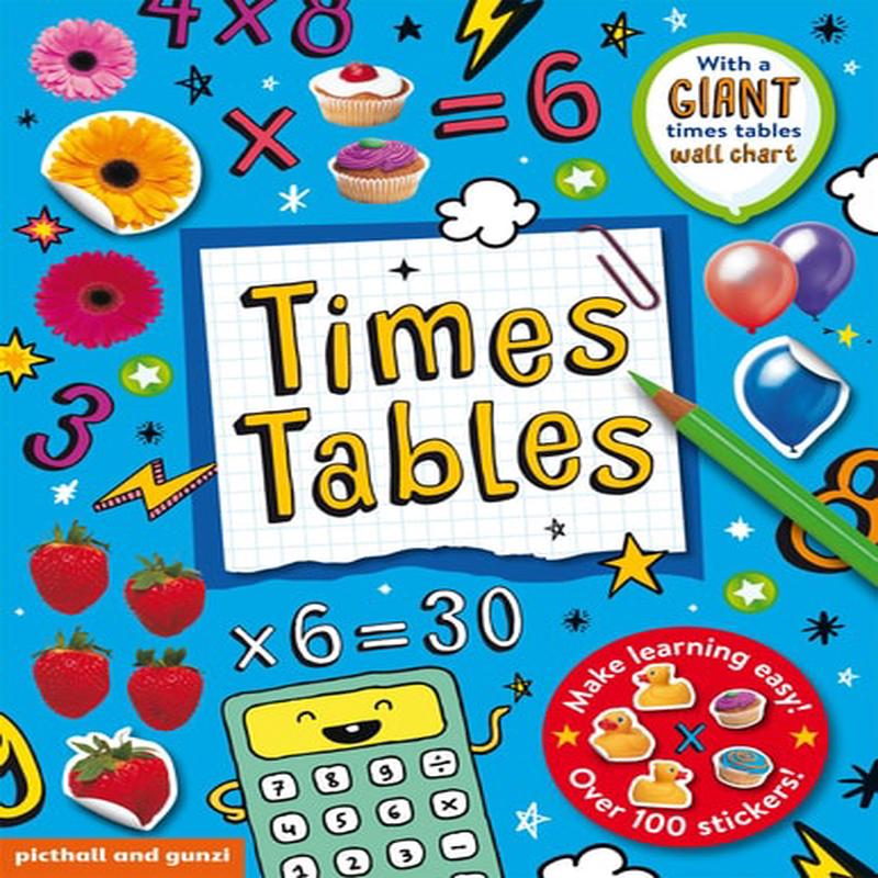 TIMES TABLES STICKER BK (WITH POSTER)