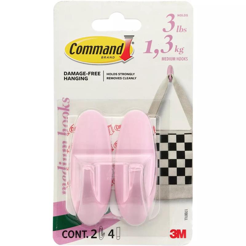 3m Cmd Med Designer Hook Pink 17081ll