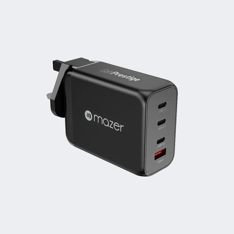 MAZER GaNPrestige 200W GaN Wall Charger with Travel Pins (4 Ports)