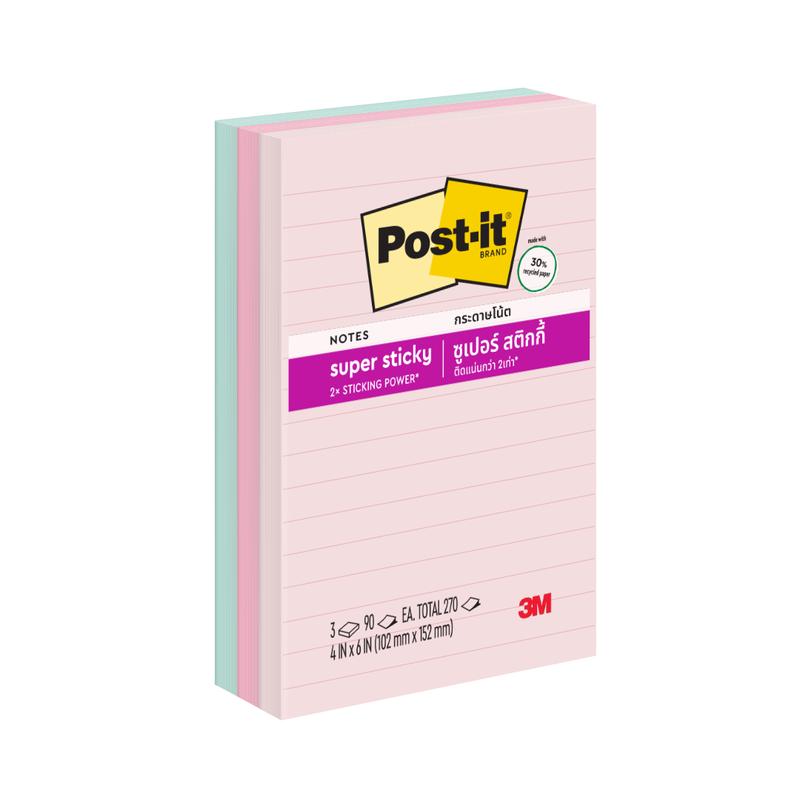 3m Post-it Super Sticky Recycled Notes, 660-3ssnrpn