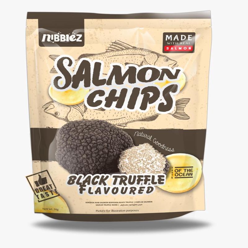 Nibblez Salmon Chips Black Truffle 50g