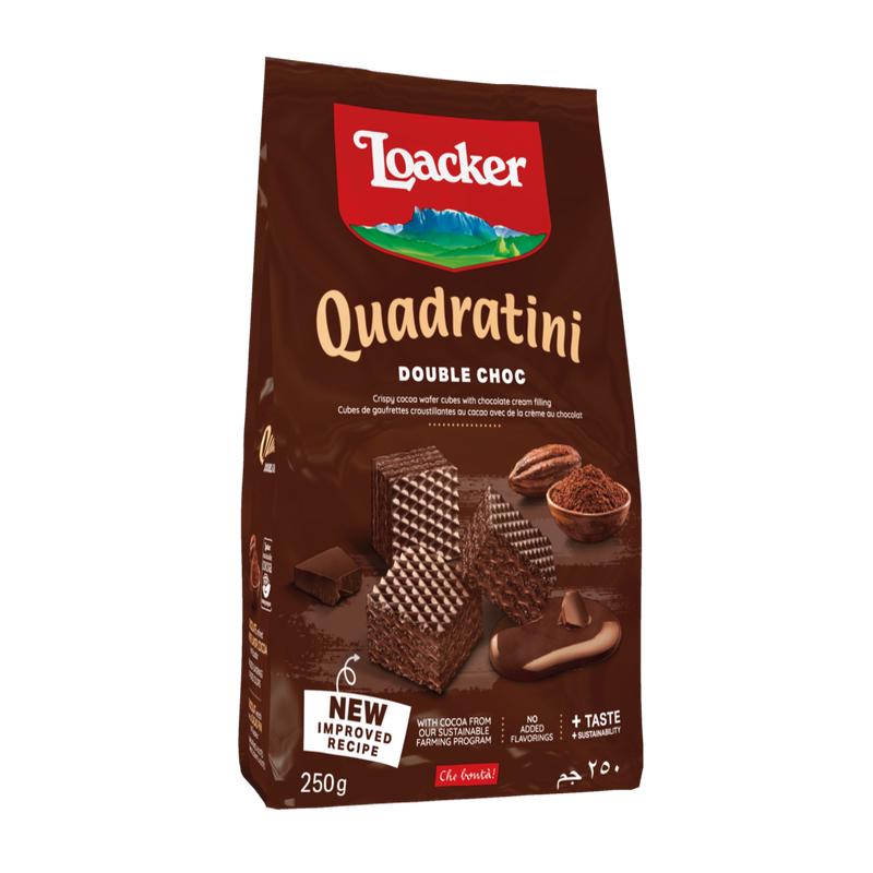 Loacker Quadratini Crispy Wafers Double Chocolate 250g
