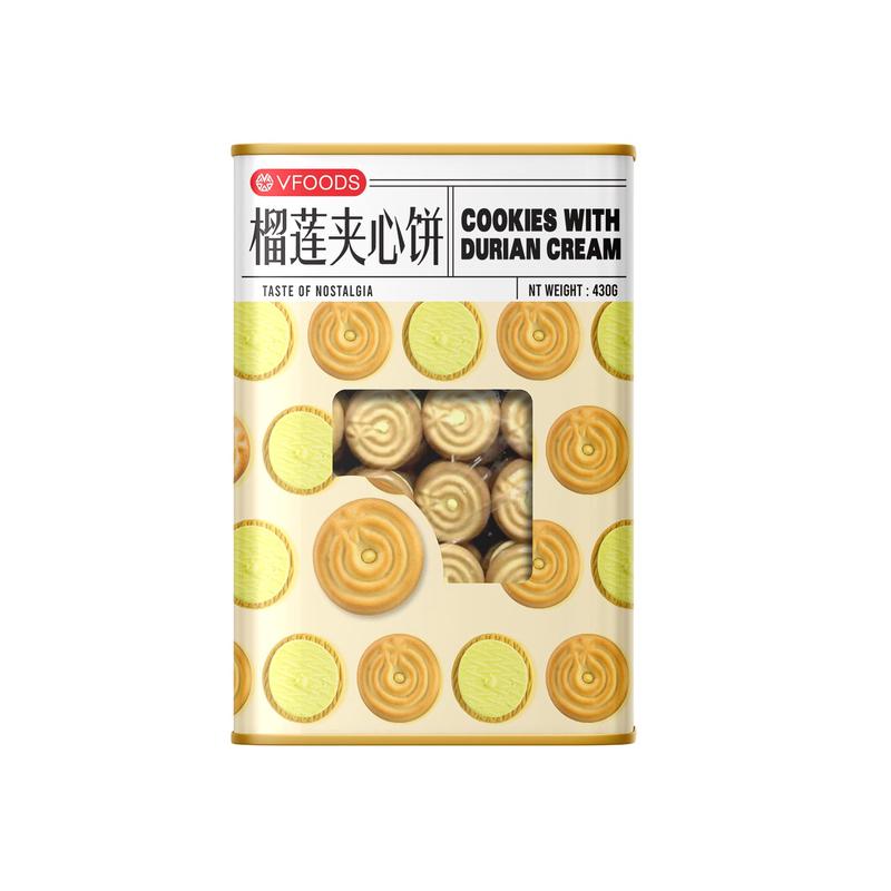Vfoods Mini Tin-cookie W Durian 430gx12p