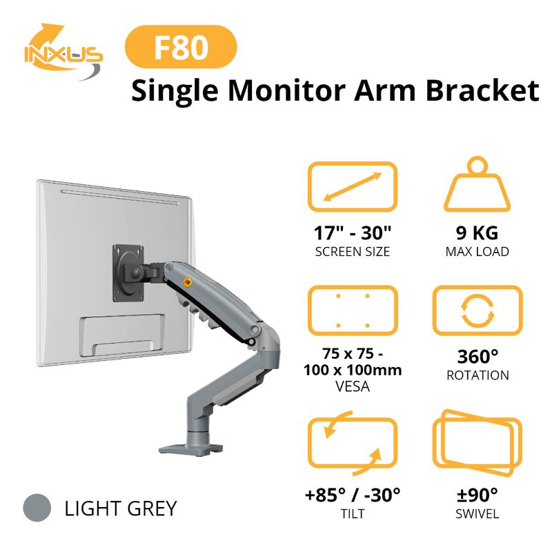 North Bayou F80 XV Single Monitor Arm - Lake Blue