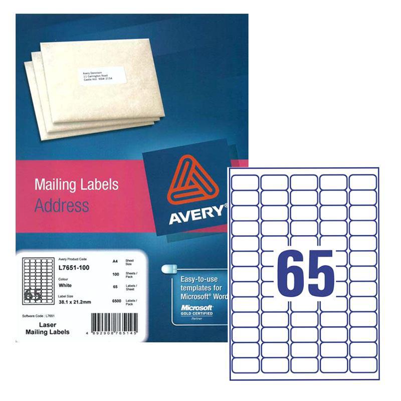 Avery Label L7651-10 38.5X1.2mm