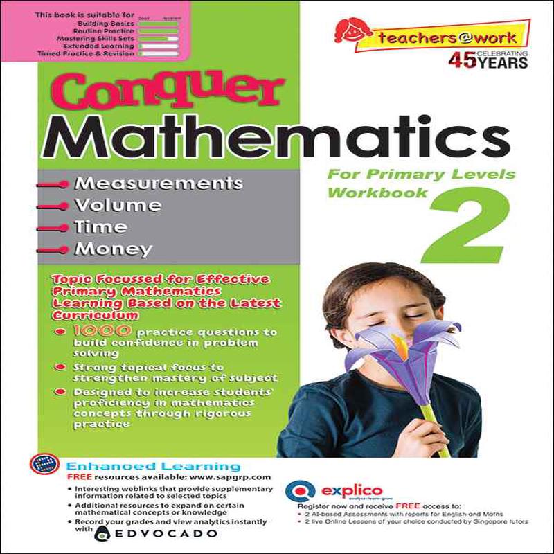Primary 2 Conquer Mathematics Measurements Volume Time Money Workbook 2 - 3rd Edition