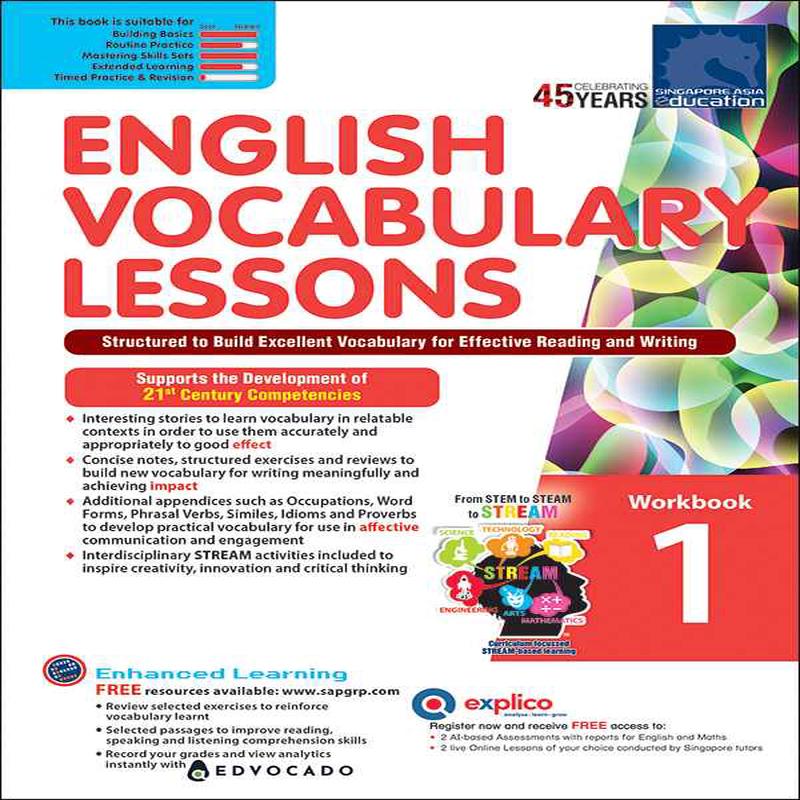 Primary 1 English Vocabulary Lessons Workbook 1 -2nd Edition