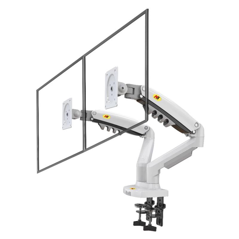 North Bayou F160 DUAL Monitor Arm - White