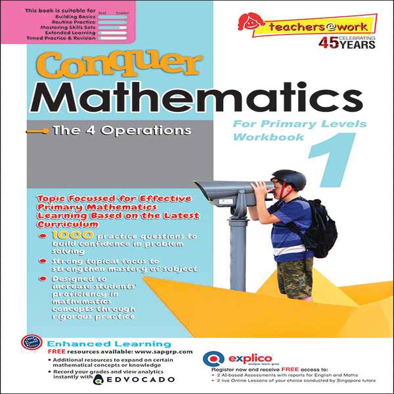 Primary 1 Conquer Mathematics The 4 Operations Workbook 1 - 4th Edition