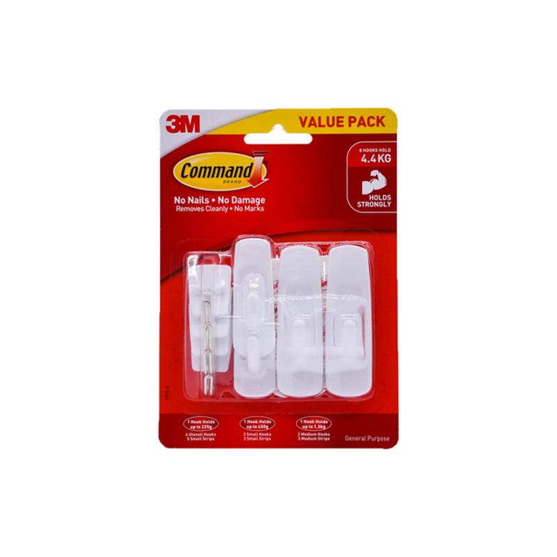 3M Command General Purpose Hooks Mixed Value Pack 17012-8