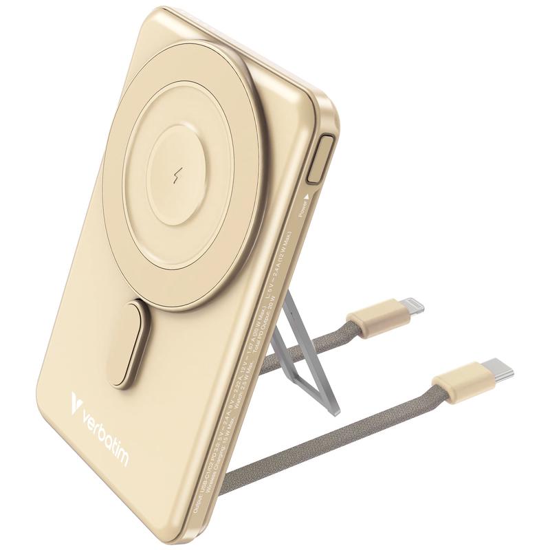 Verbatim 5-in-1 Charge n Go 5000mAh Magnetic Wireless Power Bank 1C1L - Gold