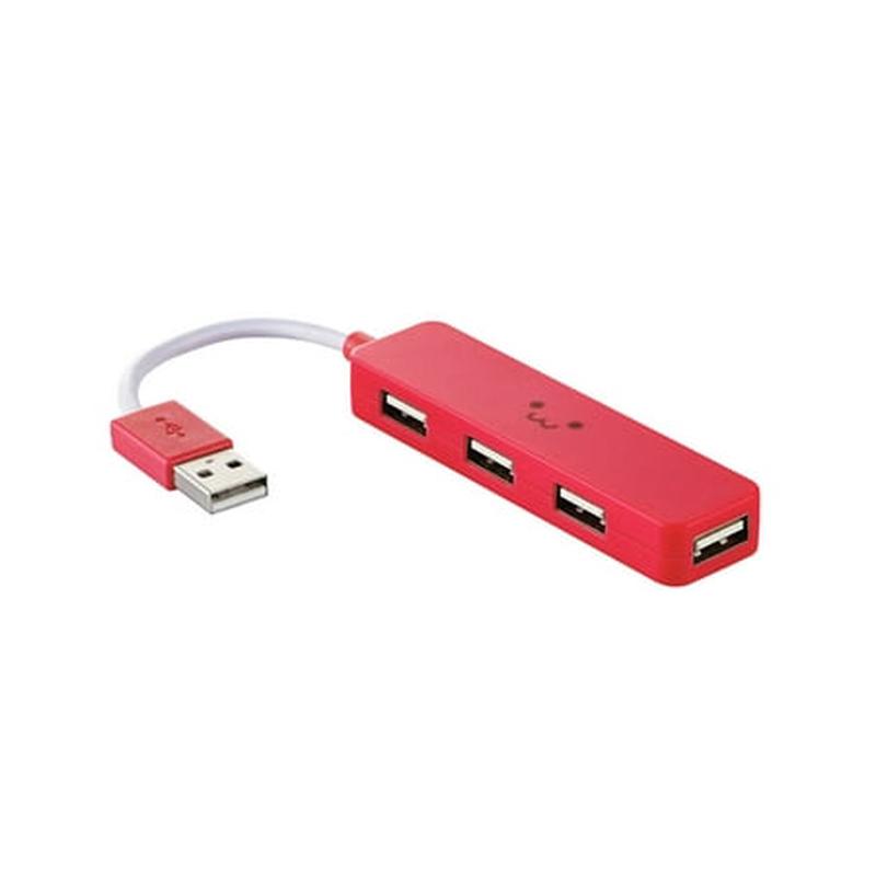Elecom 4-Port USB2.0 Hub Red