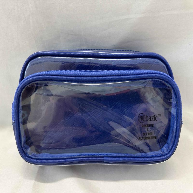 POP Bazic Double Zip Front Transparent Pencil Bag (Dark Blue)
