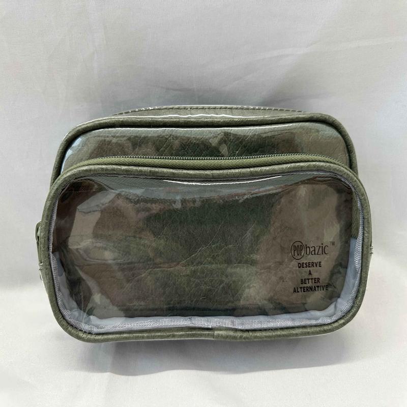 POP Bazic Double Zip Front Transparent Pencil Bag (Dark Grey)