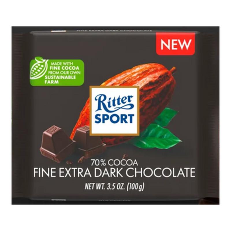 Ritter Sport Fine Extra Dark Chocolate 70% Cocoa - 100g