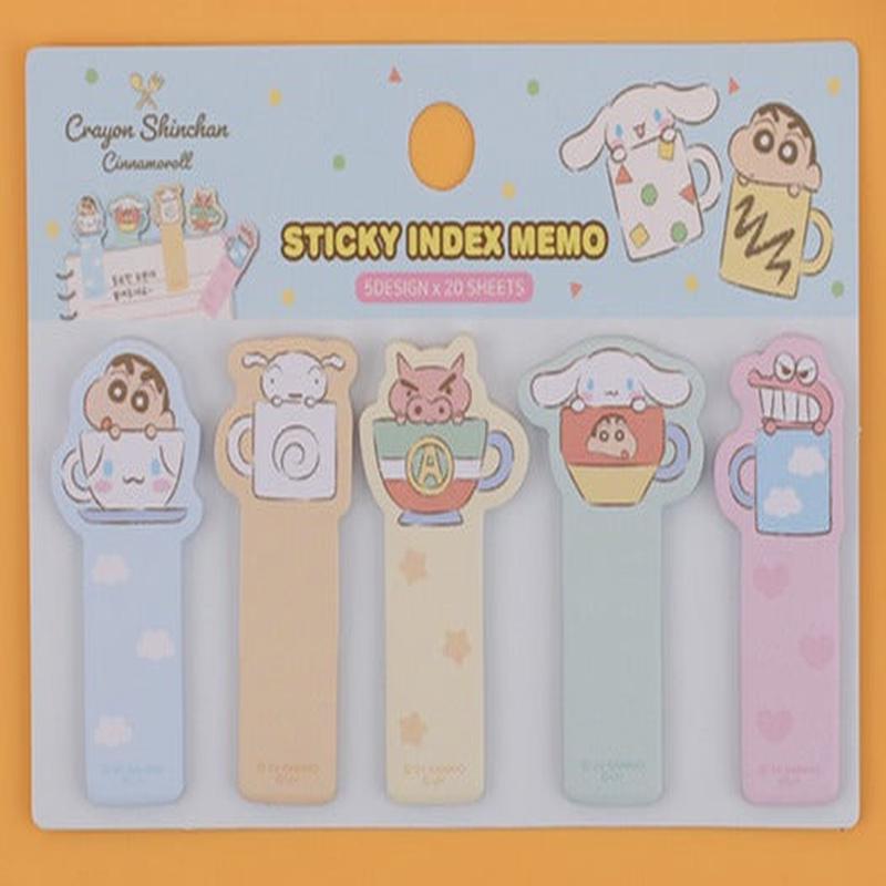CINNAMOROLL X CRAYON SHIN-CHAN INDEX STICKY MEMO - CUP DESIGN