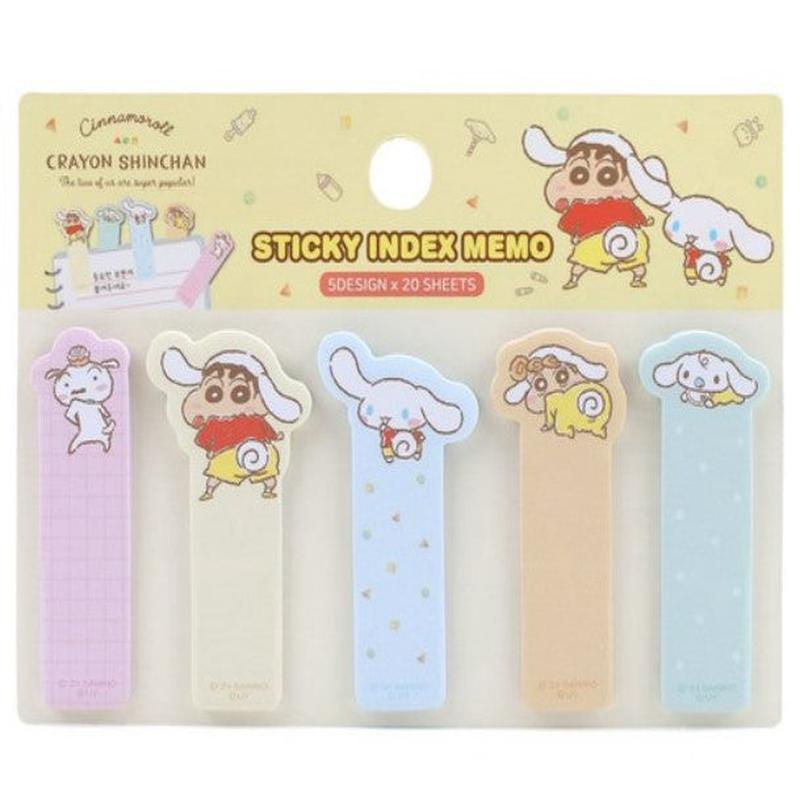 CINNAMOROLL X CRAYON SHIN-CHAN INDEX STICKY MEMO - LET'S PLAY TOGETHER