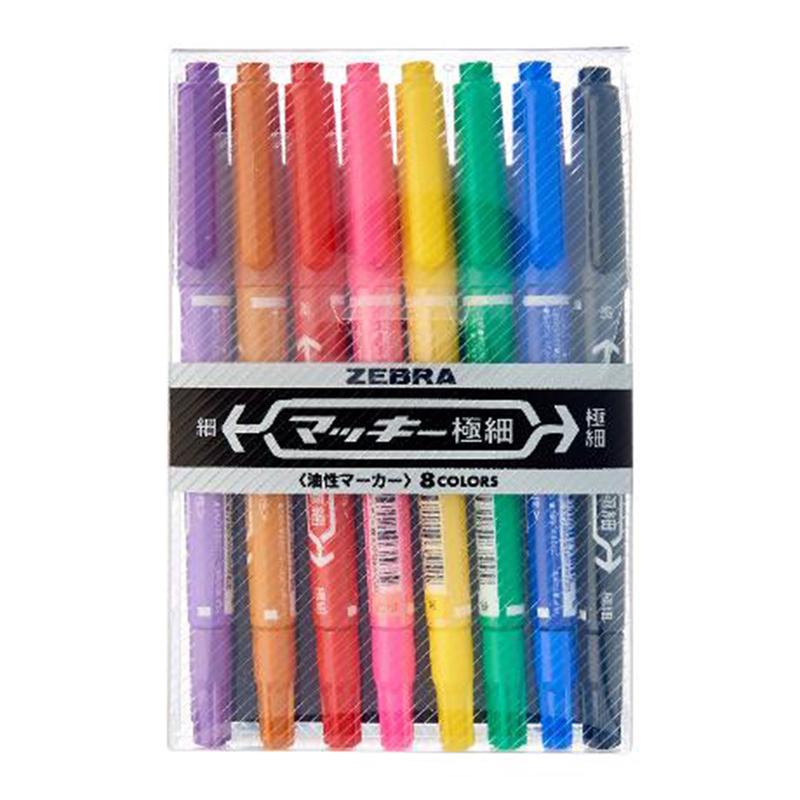 ZEBRA MARKER-PERMANENT EX-MCKIE 8 COLOUR