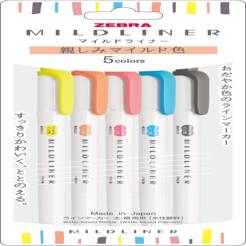 Zebra Mildliner Higlighter 5C WKT7-N-5C