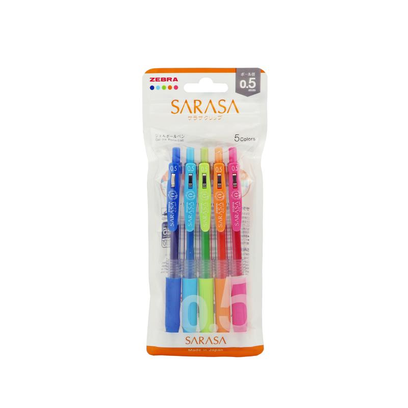 Zebra Sarasa Clip 5 Cols Set