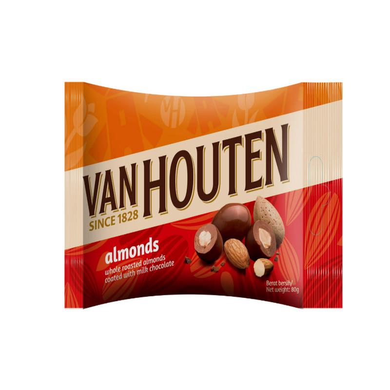 Van Houten Almond Dragees P Bag 12x80g