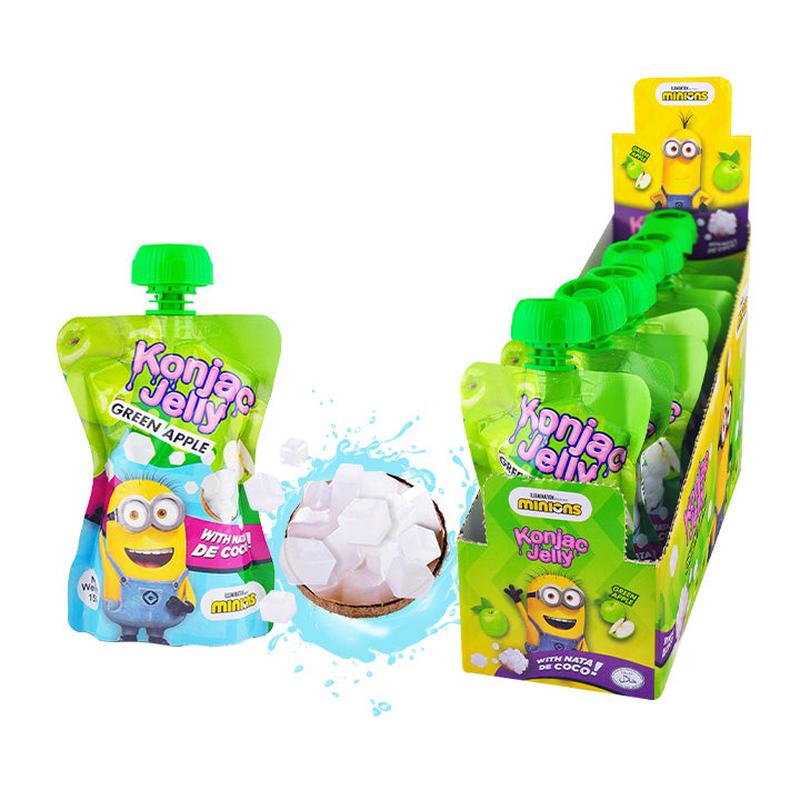 Minions Konjac Jelly With Nata De Coco Green Apple