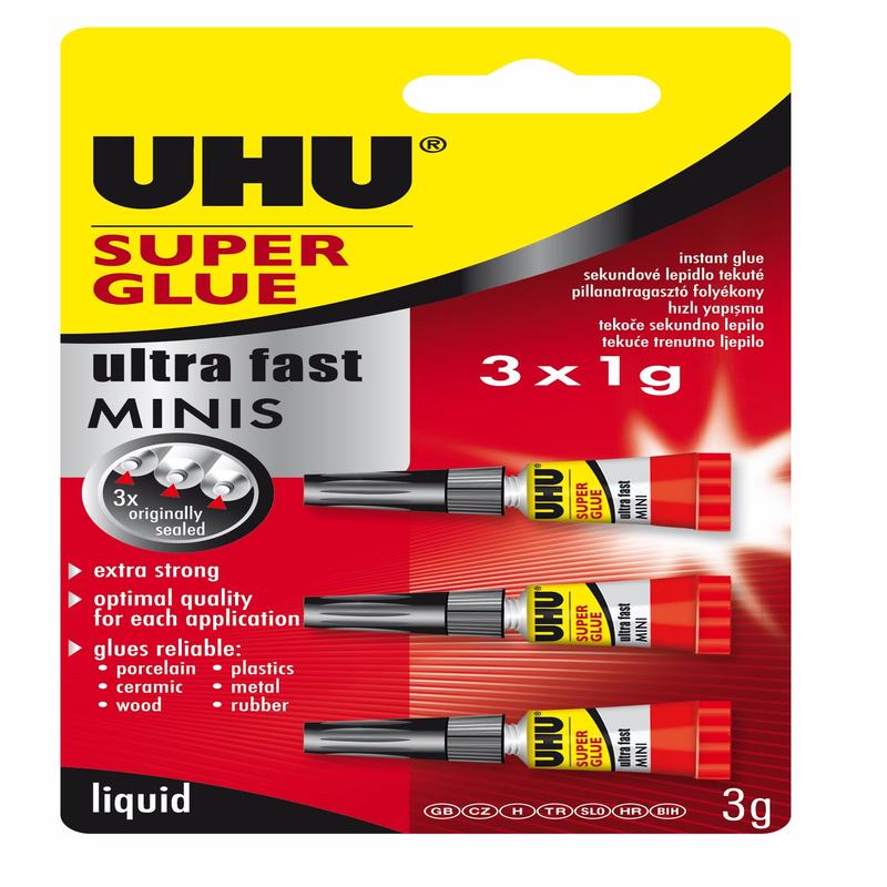 UHU Super Glue Mini, 3 x 1g-45420
