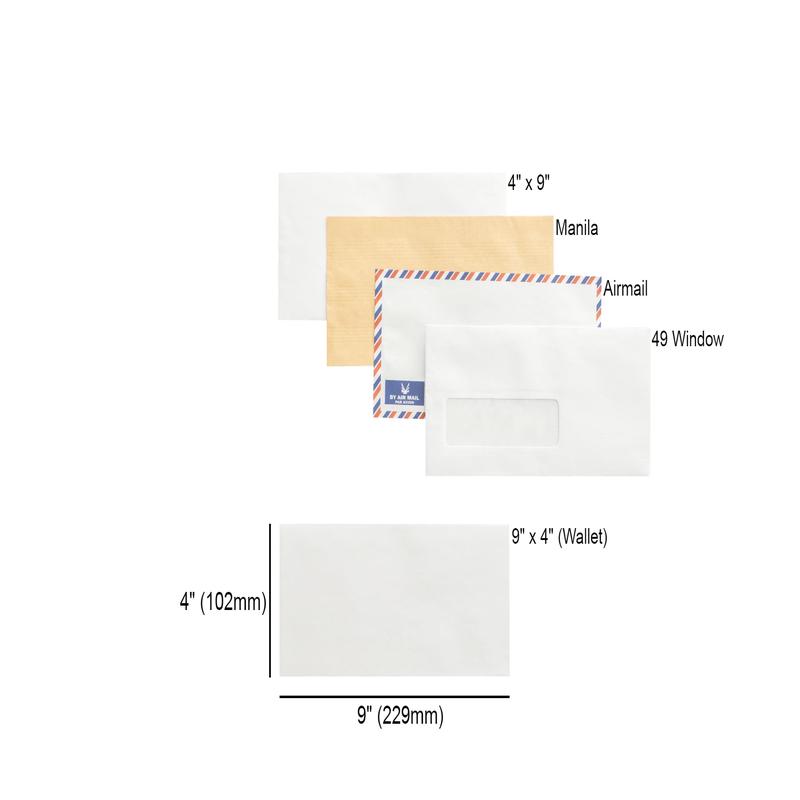 Waysin White Envelope With Window Peel & Seal 102mm X 229mm - 50pcs