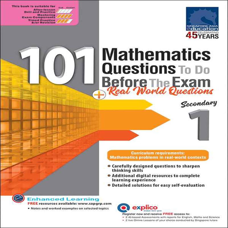 101 Mathematics Questions To Do Before The Exam + Real World Questions Secondary 1