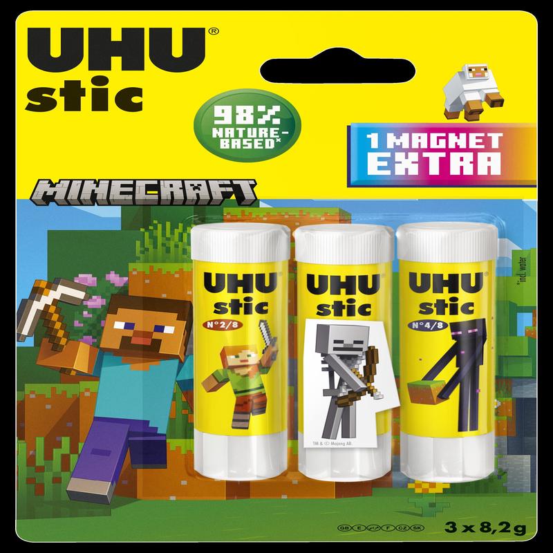 UHU Glue Stick 3 x 8.2g + Onpack in Blistercard-37410