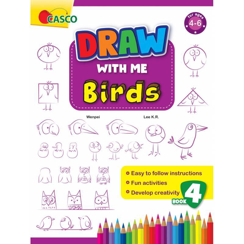Preschool Draw with Me for Ages 4-6 Book 4: Birds
