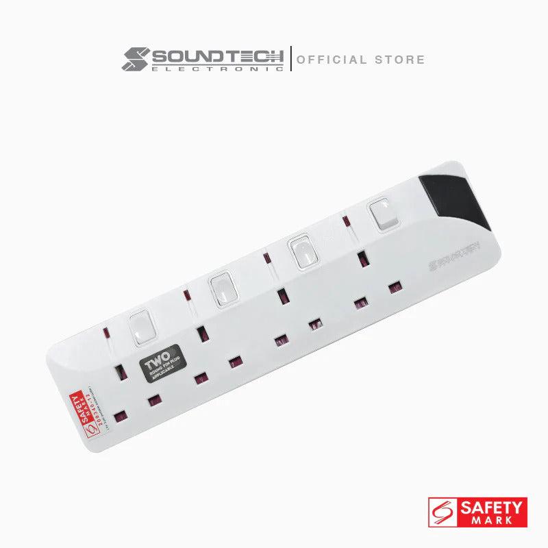 Soundteoh 4 Way Extension Socket 3 Metres PS-004A/3M
