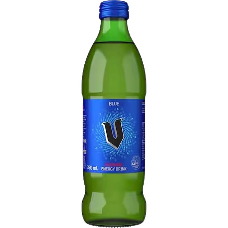 V Energy Drink Glass Blue 350ml
