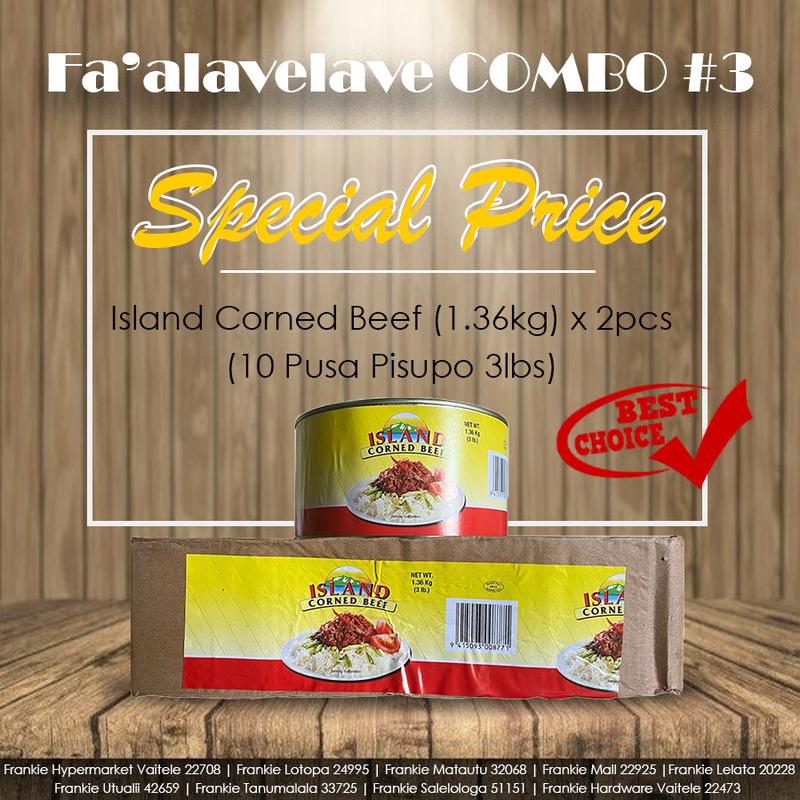 Fa'alavelave COMBO 03 - Island Corned Beef 3lbsx2 | 10 Pusa Pisupo