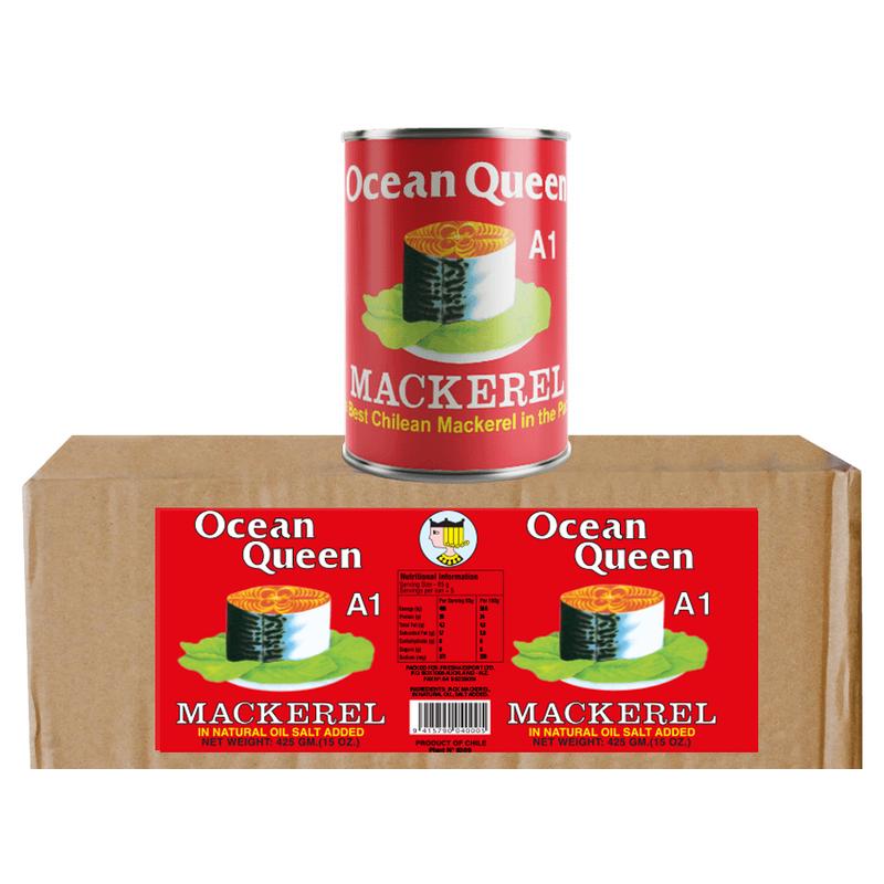 Mackerel Ocean Queen in Natural Oil 425g x 8