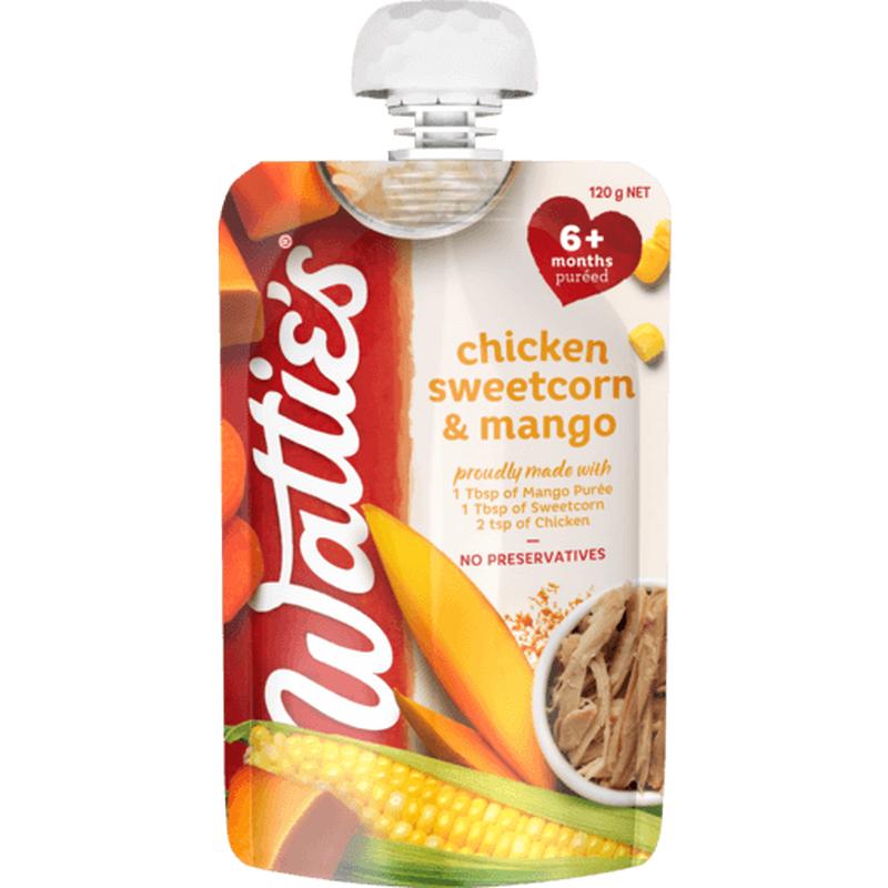 Watt Baby Food Chick S/Corn Mango 120g