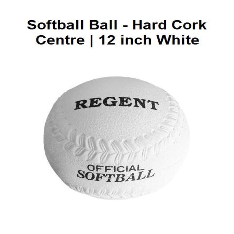 Softball Ball - Hard Cork Centre | 12 inch White