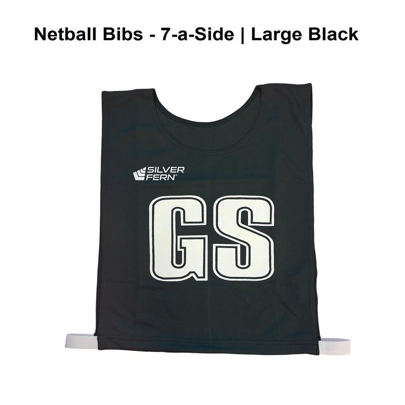 Netball Bibs - 7-a-Side | Large Black
