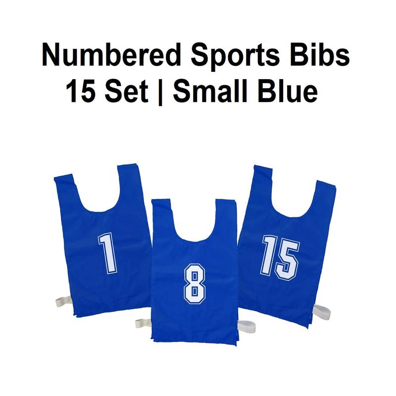 Numbered Sports Bibs - 15 Set | Small Blue