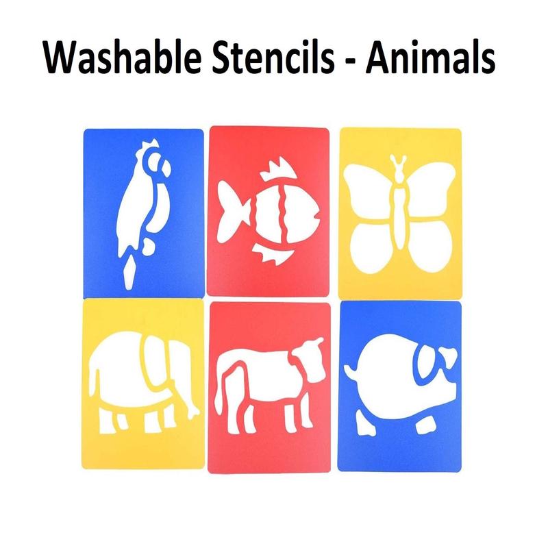 Washable Stencils (14 x 15cm) - Animals 6's