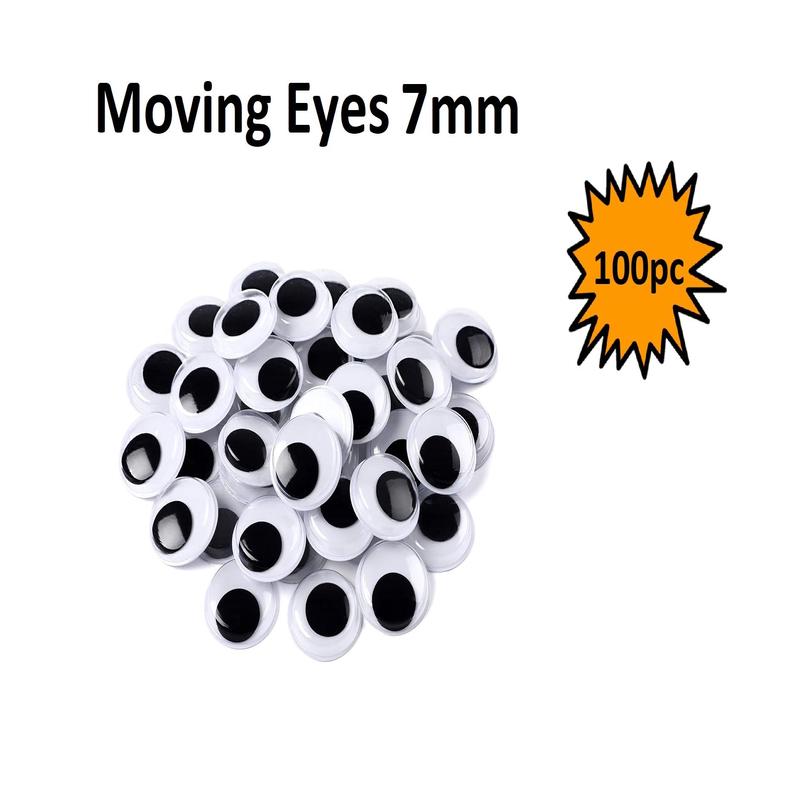 Wiggle Eyes - Black and White 7mm (100pcs)