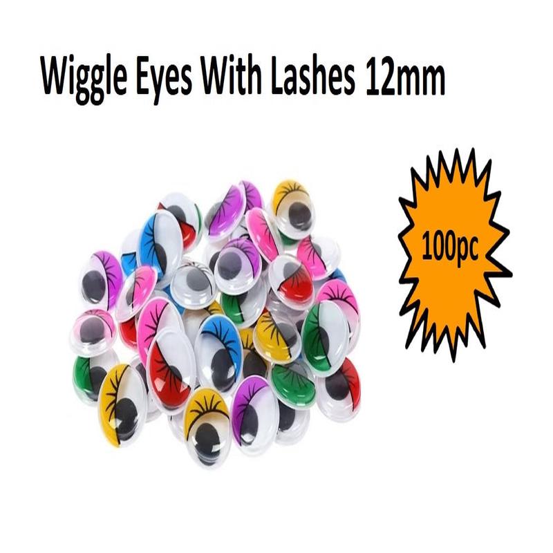 Wiggle Eyes - Coloured 12mm (100pcs)