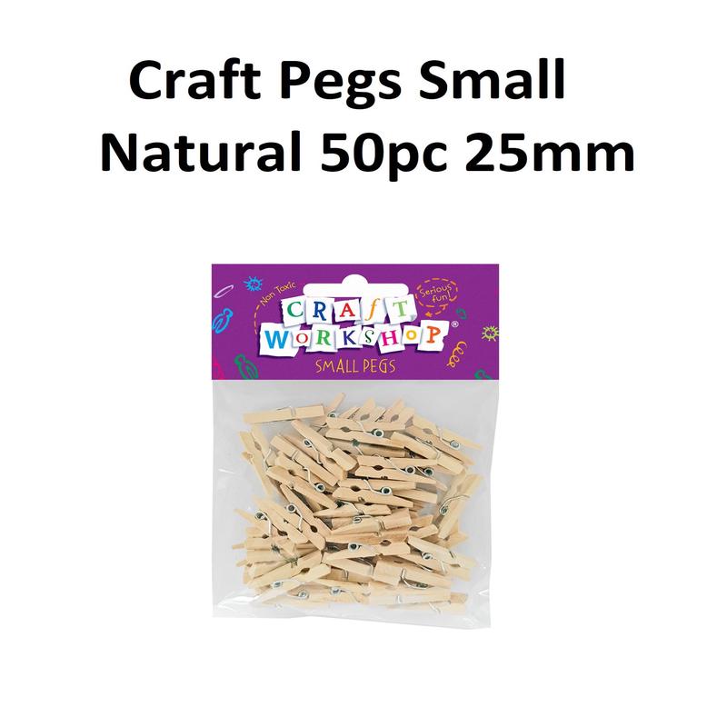 Wooden Pegs - 25mm Natural (50pcs)