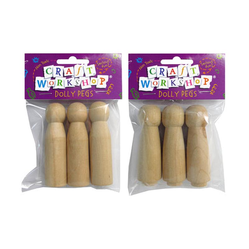 Craft Wooden Peg Doll - 3pcs