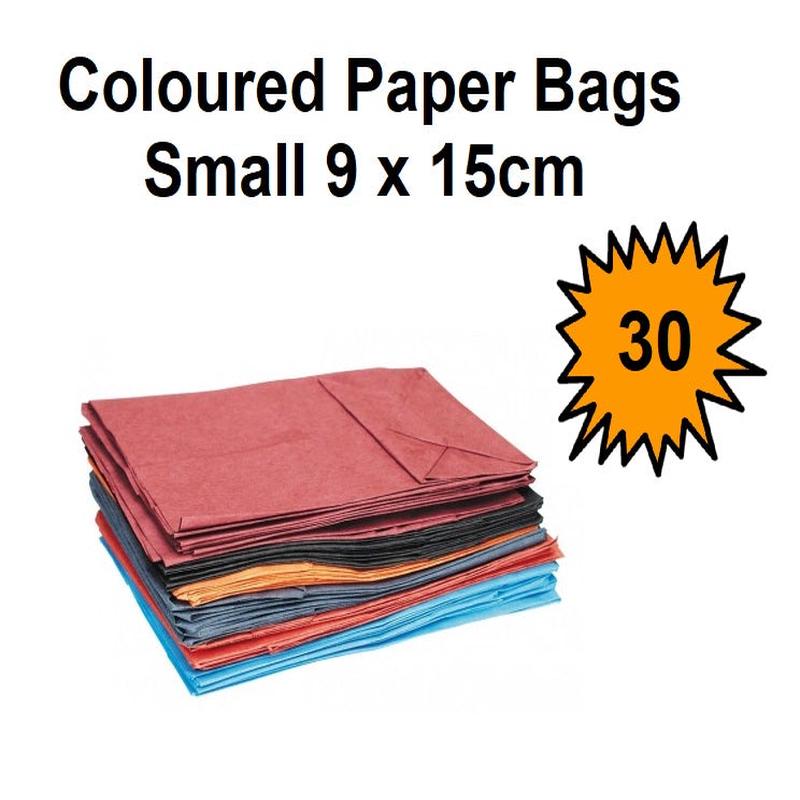 Coloured Paper Bags - Small - 9 x 15cm - 30's