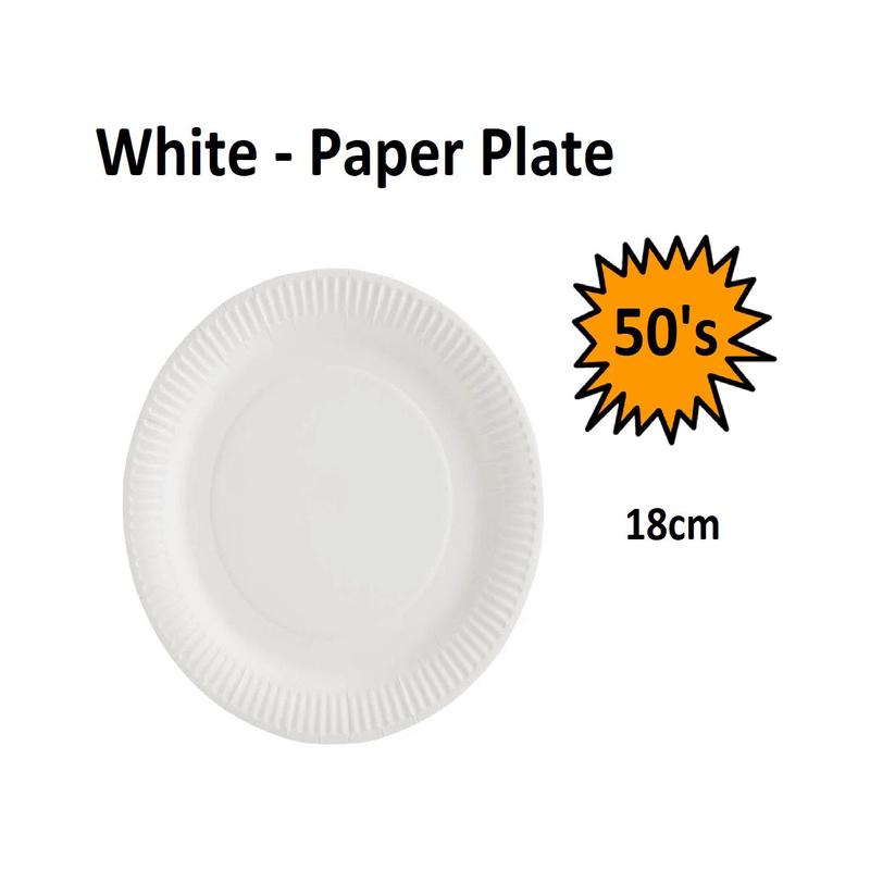 Paper Plate White 18cm 50s