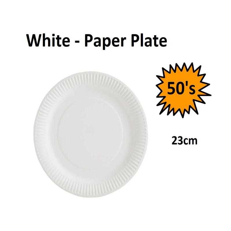 Paper Plate White 23cm 50s