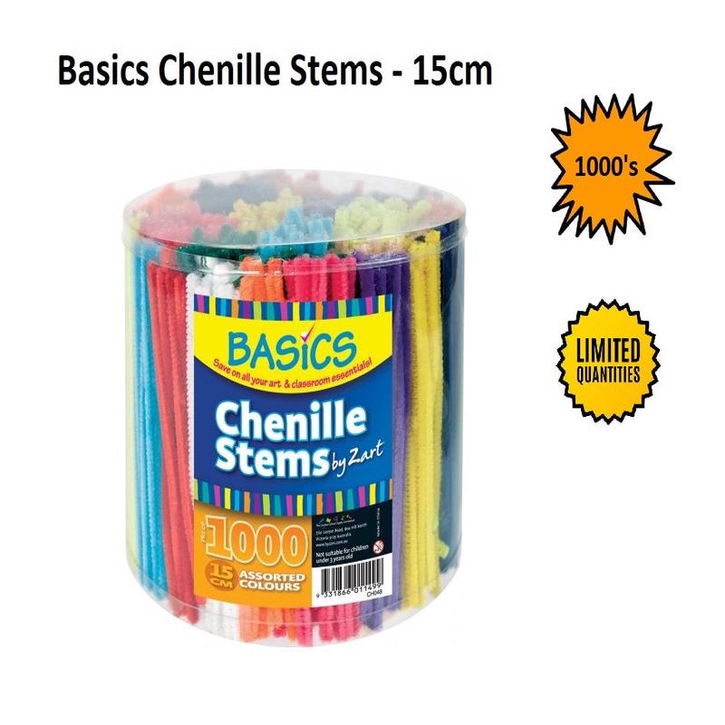 Pipe Cleaners - Basics Assorted 15cm (1000pcs)
